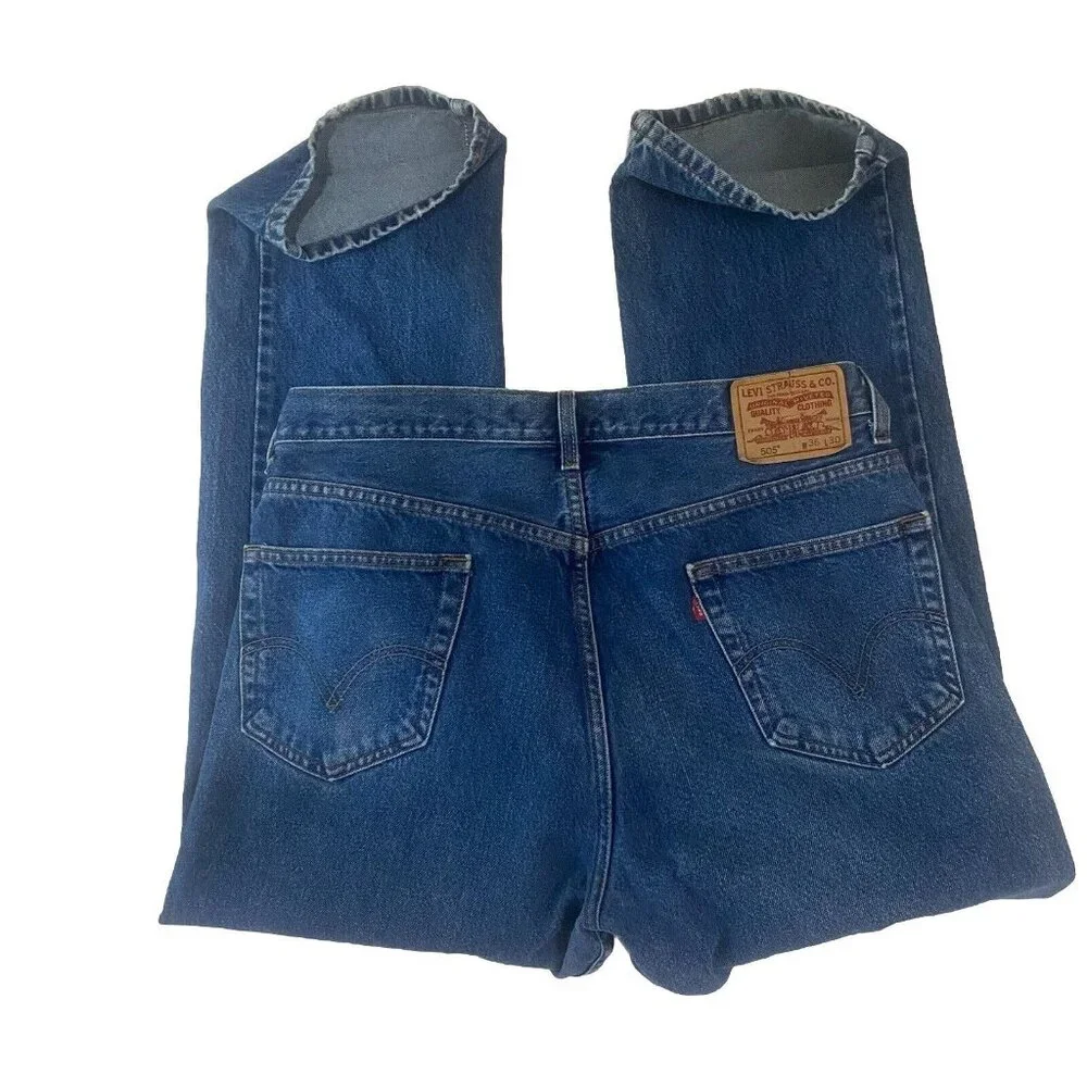 Levis‎ 505 Regular Fit Jeans Mens W36 L30 Blue Denim